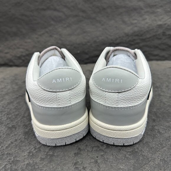 Amiri White And Grey Colorblock Low-Top Leather Sneakers - Picture 16 of 16